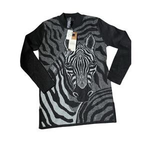 Carole Little NWT Tunic Zebra Top Medium